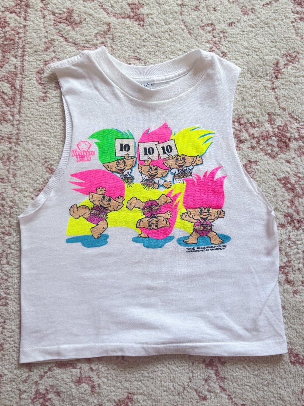Vintage Treasure Trolls Troll Doll Graphic Tank Top Tee Shirt Single Stitch
